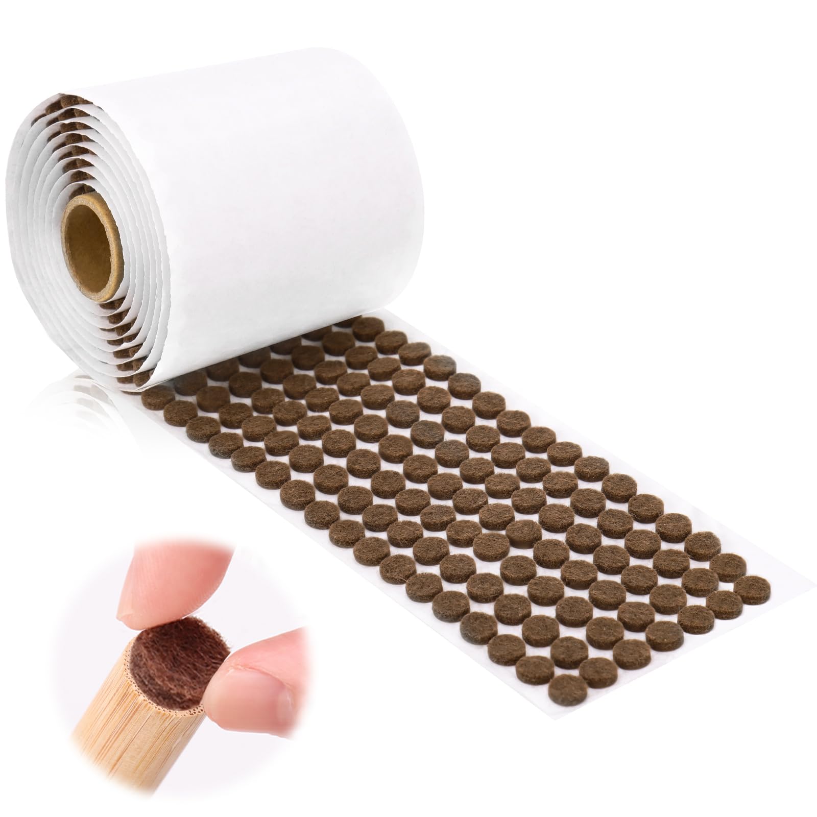 Photo 1 of 1000 Pcs 3/8" Self Adhesive Felt Furniture Pads Brown Cabinet Door Bumpers 1/8" Thick Small Felt Pads Round Furniture Feet Floor Protectors for Kitchen Chair Legs Hardwood Floors Coasters Drawers