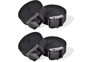 RIO Direct Cam Buckle Tie Down Straps 4PCS, Heavy Duty Lashing Straps Adjustable Tie-Down Straps for Motorcycle, Cargo, Truck