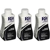 Rit Liquid Fabric Dye Black 8 Ounces, Pack of 3