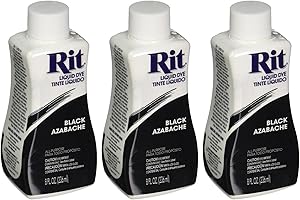 Rit Liquid Fabric Dye Black 8 Ounces, Pack of 3