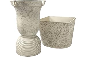 BERNINI FOUNTAINS Bernini Veloce 4-in-1 Instant Water Fountain with Planter Turns Any Water Container Into A Decorative Fountain, Flippable Cordless Water Fountains for Soothing Sounds Indoor or Outdoor (White)