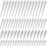 Xelsluthe 100 Pcs Spike Beads Cone Charm for Jewelry Making 4 Sizes Long Silver Spike Charms Vintage Punk Goth Charm Pendants for Women Necklace Bracelets Earring Clothing DIY Crafts