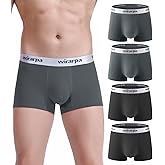 wirarpa Mens Trunks Underwear Cotton Boxer Briefs Short Leg Comfortable Underpants 4 Pack