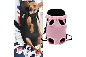 SUYTIPE Pet Carrier Backpack, Adjustable Pet Cat Dog Carrier Backpack Travel Bag, Legs Out,Dog Carrier for Hiking Camping Travel, Sling Bag for Small Medium Dog Cat (Pink, Medium (3.5-6.5LBS))