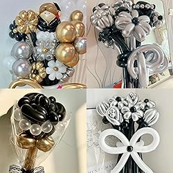 PIGETALE 260 Balloons 100PCS Black Twisting Animal
