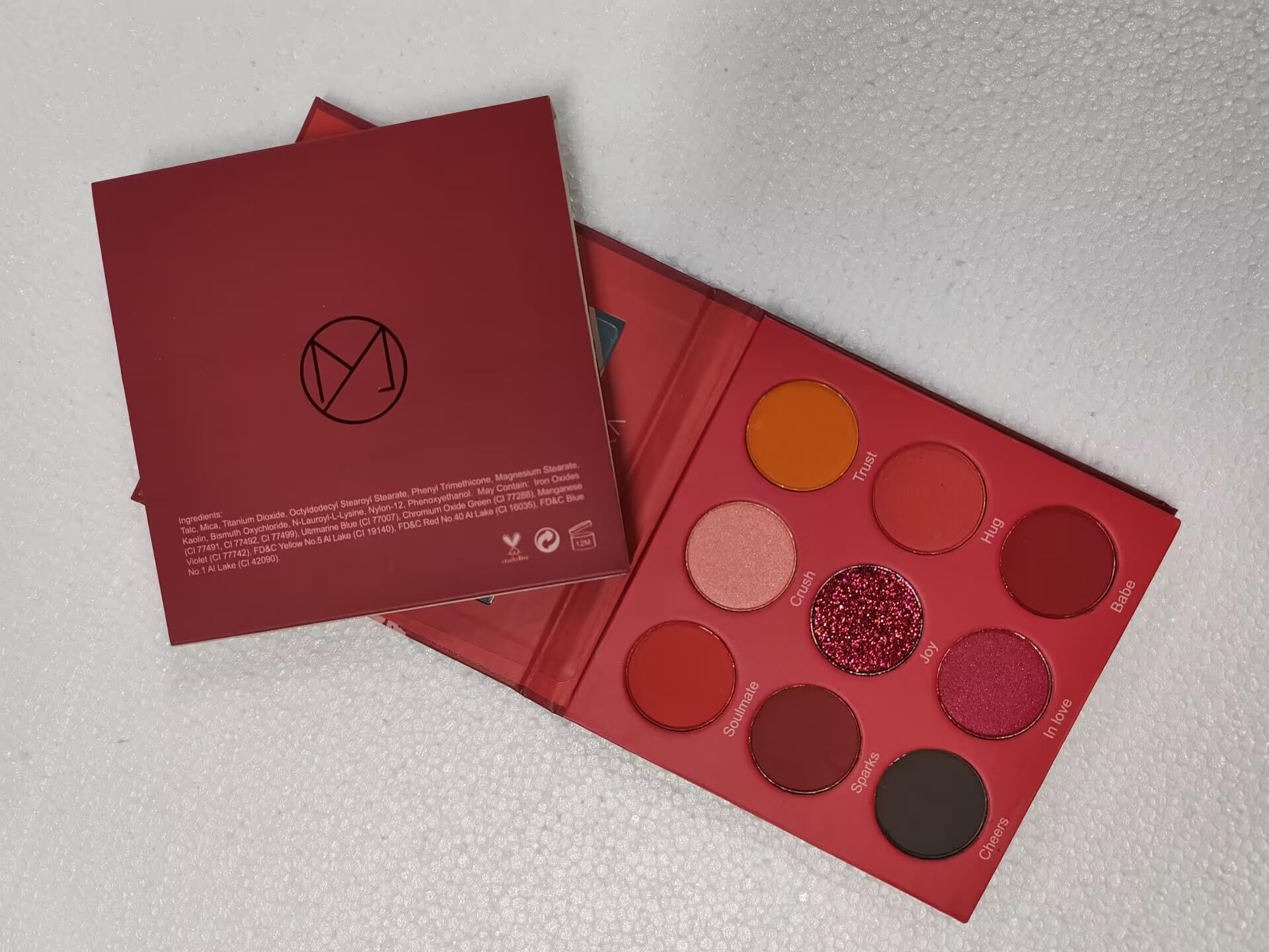 Red Eyeshadow Palette Matte Eye Shadow for Women Long Lasting High Pigmented 9 Shade Glitter Shimmer Matte Red Eye Shadows -9Red