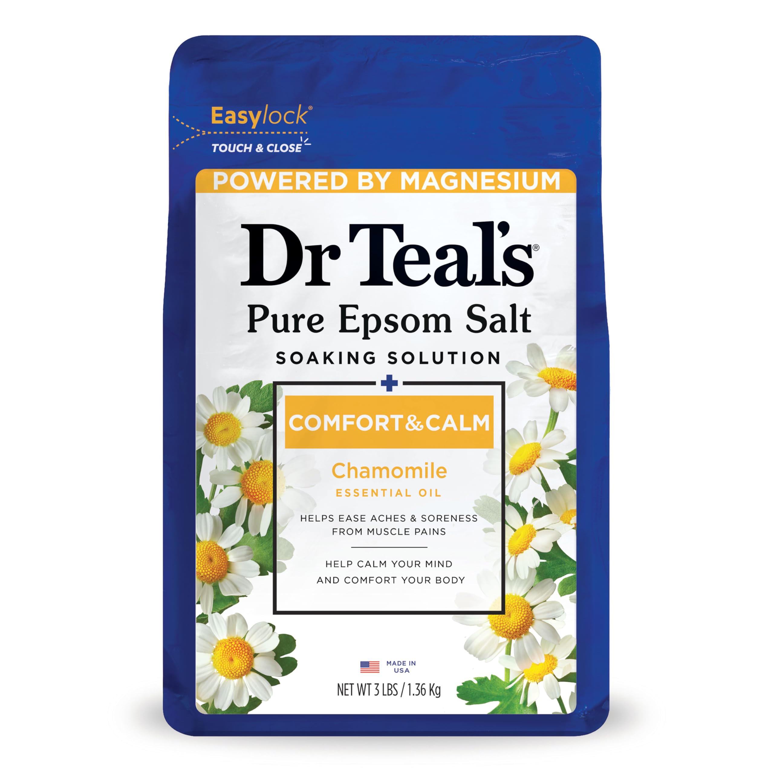 Dr. Teal's Epsom Salt Soaking Solution, Chamomile, 48 Ounce by Dr. Teal's
