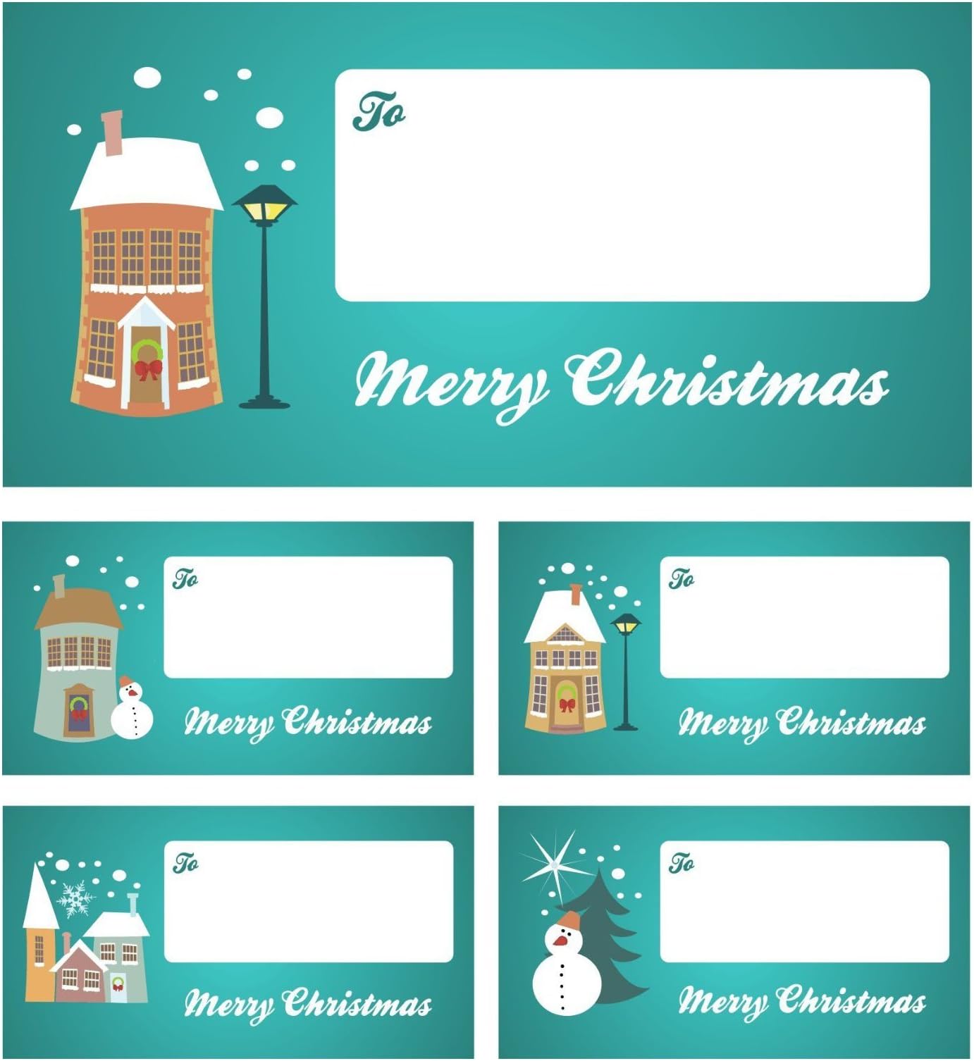 Christmas Variety Rectangle Gift Labels/Stickers- Ideal for Presents