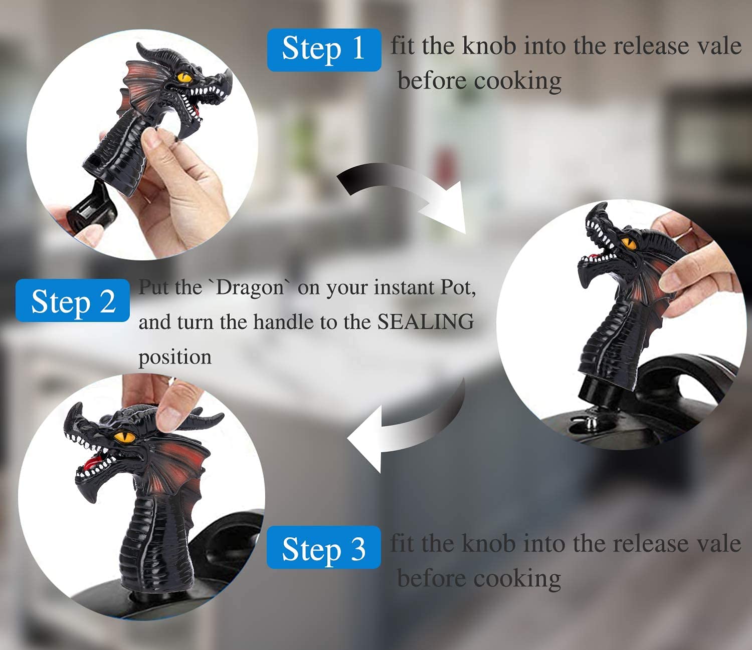 Yolococa Steam Release Diverter For Instant pot Cupboards/Cabinets protector 360° Redirect Silicone Kitchen Accessory