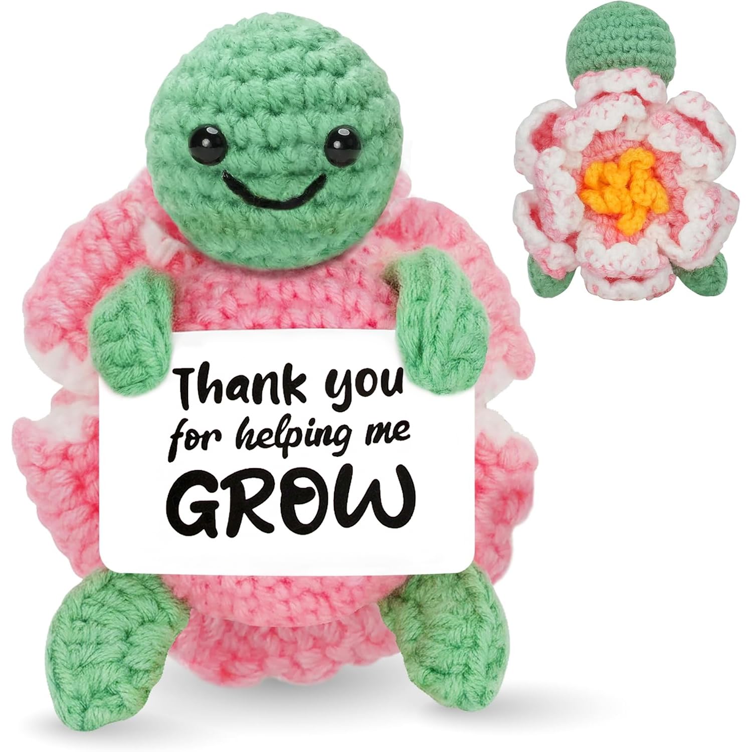 Bafiwu Thank You Gift for Women,Thank You Teacher Gifts for Helping Me Grow,Positive Handmade Crochet Gifts for Teachers Birthday Christmas Decor (teacher) — image 1