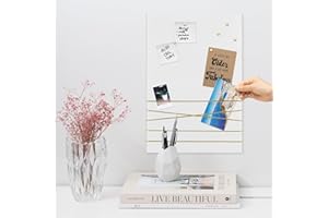 Navaris Fabric Memo Bulletin Board - 12" x 17" Velvet Memory Board for Wall to Display Photo Collages, Pictures, Notes - Includes 6 Push Pins - White