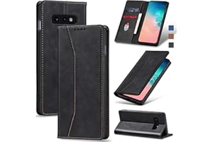 Jasonyu Flip Wallet Case for Samsung Galaxy S10e,Leather Magnetic Folio Cover with Card Holder,Kickstand - TPU Shockproof Durable Protective Phone Case,Black