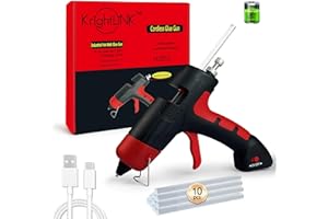 Krightlink Cordless Hot Glue Gun Hot Melt Glue Gun Mini Glue Gun Kit with 10 Premium Glue Sticks Wireless Glue Gun for Art, Crafts (Red)