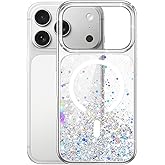 JETech Glitter Case for iPhone 17 Pro Max 6.9-Inch Compatible with MagSafe, Clear Cute Bling Sparkle for Women and Girls, Shiny Shockproof Magnetic Sparkly Phone Cover (Clear)