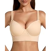 QDN Bras for Women Wireless Bralettes for Women Push Up Womens Bras Supportive Deep V Comfortable Bra