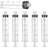 20ml Syringe with Cap, Luer Lock Liquid Transfer Syringes, 10 Pack Wrapped | Clear Scale Markings, Smooth Plunger Movement Enable Accurate Measurement and Controlled Liquid Dispensing