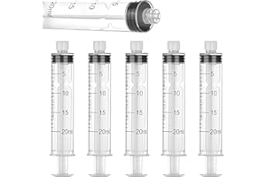 BEHERK 20 ml Luer Lock Syringe for Liquids, Syringe with Cap, 10 Pack Individually Wrapped