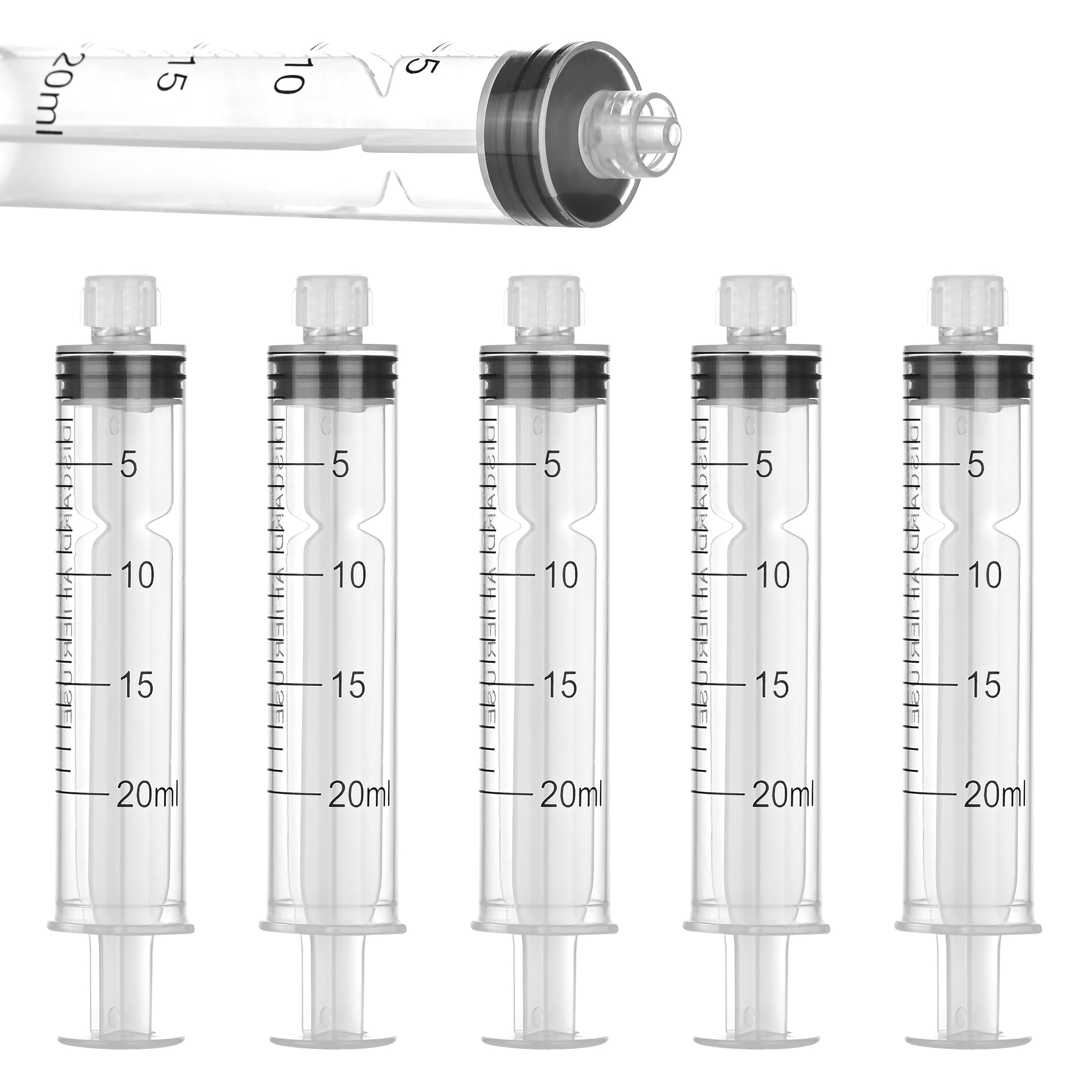 Photo 1 of 20 ml Luer Lock Syringe for Liquids, Syringe with Cap, 10 Pack Individually Wrapped