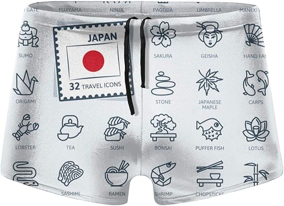 Amazon Co Jp 水着 メンズ インナーパンツ 日本 和風 特徴 文化 温泉 スイムパンツ 四角 フィットネス ボクサー型 水泳パンツ 競泳水着 おしゃれ Yamayago 服 ファッション小物