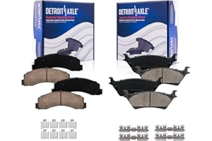 Detroit Axle - Brake Pads for 12-20 Ford F-150, 2012 2013 2014 2015 2016 2017 2018 2019 2020, Front & Rear Ceramic Brake Pads
