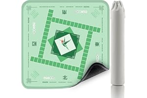 Gedgan Mahjong Mat with Non-Slip & Noise Reduction, 32.4x32.4 Inch Waterproof Mahjong Mat for Table, Stitched Edges, Game Instructions, Foldable Neoprene Game Mat for Mahjong/Board Games/Card Games
