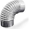 90 Degree Dryer Close Elbow Vent Tube Connector，Metal Elbow Connector for HVAC Duct Ducting Pipe or Hose Ductwork, 4", Silver, Adjustable Using Duct Crimper