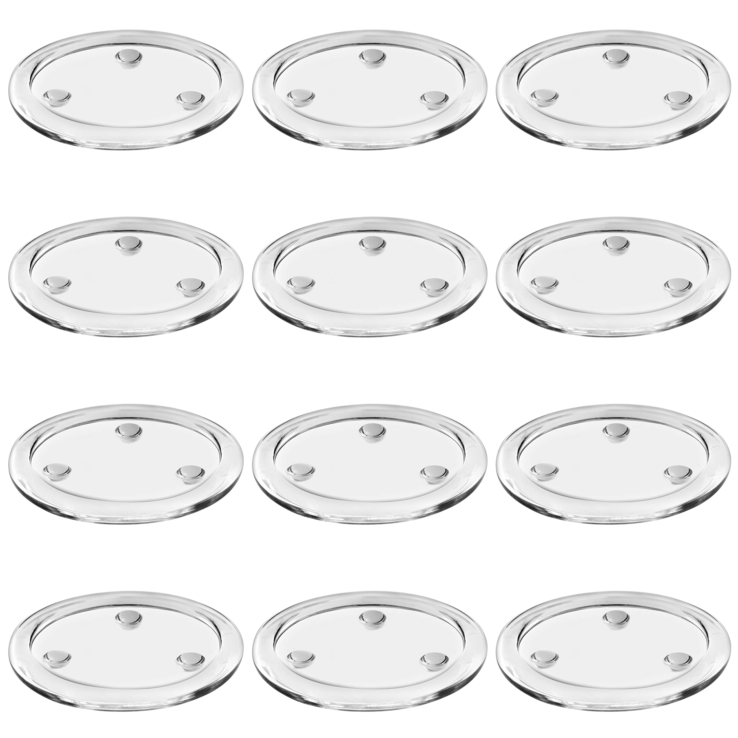 Belle Vous Set of 12 Clear Glass Candle Cups - Candle Holder for Weddings, Spa, Parties, Home Decoration, Table Centerpieces and Gifts