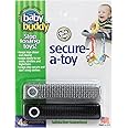 Baby Buddy Secure-a-Toy, Adjustable Pacifier and Teether Strap for Stroller, Highchair, and Car Seat, Black Gray, 2 Pack