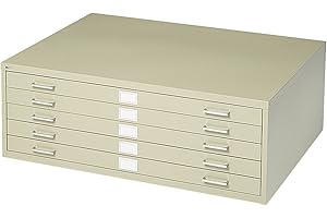 Safco Products Flat File for 36" W x 24" D Documents, 5-Drawer (Additional Options Sold Separately), Tropic Sand
