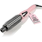 Alure Heated Styling Brush - 3-in-1 Ionic Hair Curler/Straightener with Anti-Scald Nylon Bristles, Electric Curl Wand for All Hair Types, Ideal as a Curling Iron Alternative for Short Hair and Styling