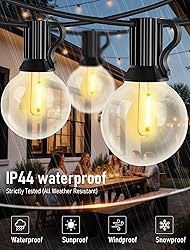 30FT LED Outdoor String Lights, G40 Globe Patio