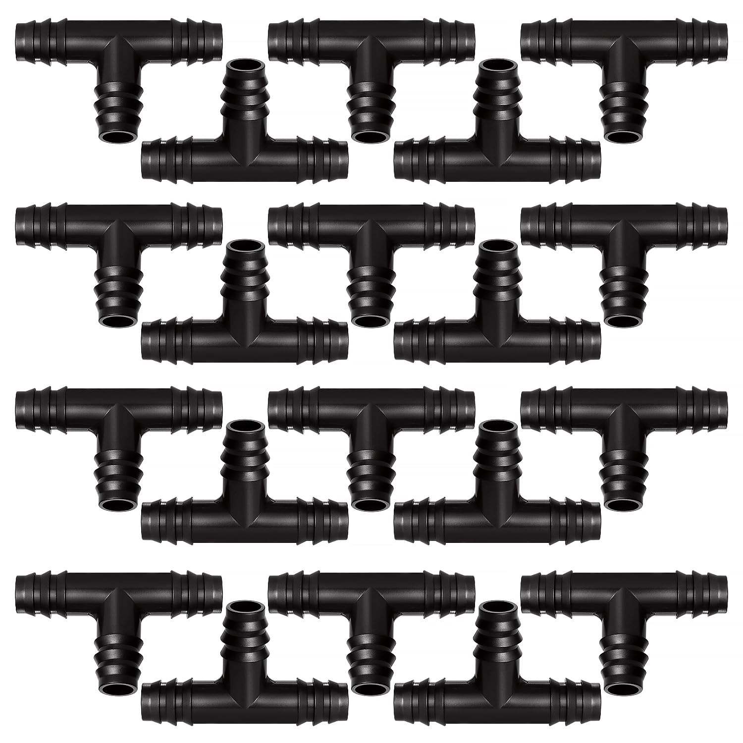 VooGenzek 20 PCS 16mm Garden Barbed Connector, Plastic Drip Irrigation Hose Connector, Barb Drip Pipe Connector, Drip Irrigation Joint Connectors, for Garden Irrigation Systems, Tees — image 1