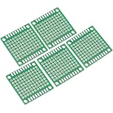 PATIKIL 1.2" x 1.2" PCB Board Circuit, 5 Pcs Single Sided Prototype Solder Boards for DIY Soldering and Electronic Project Circuit Boards Solderable Breadboard, Green