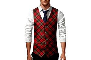 Mens Christmas Suit Vest Funny Graphic Slim Fit Button Western Waistcoat Classic Xmas Holiday Vests Suits Tuxedo