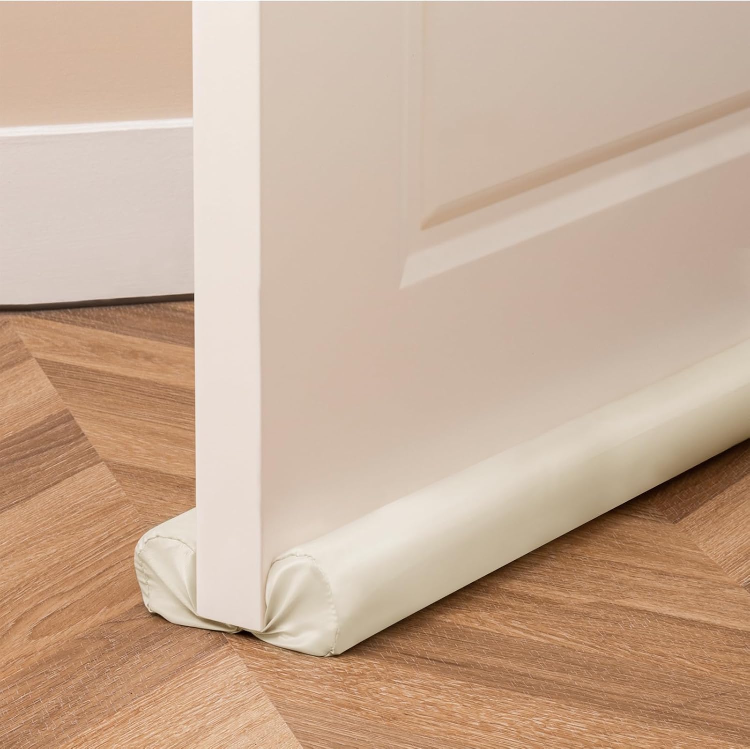 Draft Stoppers - Sunolga 30 Inches Waterproof Door Draft Stopper, Adjustable Twin Under Door Draft Noise Blocker for Bottom of Doors, Beige
