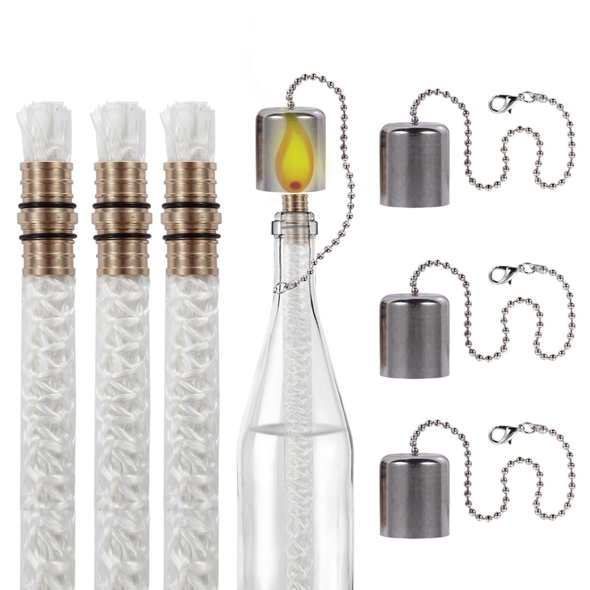 LANMU Wine Bottle Tiki Wicks Kit,Tiki Torch Wicks,Wine Bottle... eBay