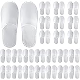 UrbanRoots 28 Pairs Disposable Slippers For Guests,Bulk Slippers For Hotel,Spa,Travel,Shoeless Home,Spa Slippers With Pouch,Non-Slip(White) house slippers for guests