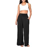 BAMBOO COOL Women Pajama Pants High Waisted Wide Leg with Pockets Lounge Sleep Bottoms Casual Lounge Yoga Pants