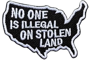 OKOMCM No One is Illegal on Stolen Land 3'' Hook and Loop Embroidered Patch, Political Statement Tactical DIY Appliques Patch