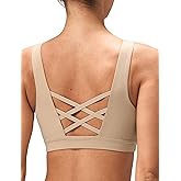 Yvette Cross Back Yoga Bra U Neck Wide Straps Sports Bra with Removable Cups