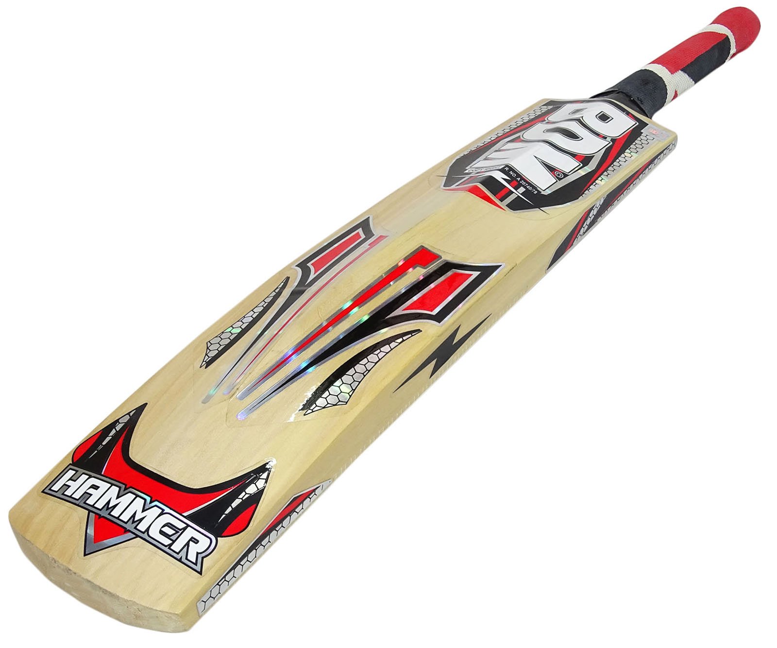 BDM Hammer Kashmir Willow Wood Short Handle Cricket Bat with Carry Case