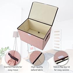 Bagnizer Linen Fabric Foldable Storage Cube Bin