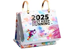 NELOMO Runner Motivational Calendar 2025-2026 Daily Flip Calendar with Inspirational Quotes Daily Record Desk Calendar for Runner 5’’×6’’ Desk Calendar Inspirational Gifts Desk Accessories