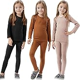 Silkfly 3 Set Kids Cotton Thermal Underwear Soft Cotton Boys Girls Winter Long Underwear Toddler Base Layer Top Bottom