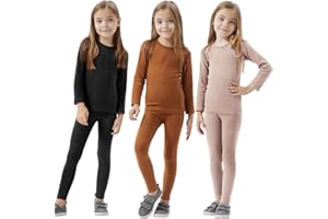 Silkfly 3 Set Kids Cotton Thermal Underwear Soft Cotton Boys Girls Winter Long Underwear Toddler Base Layer Top Bottom