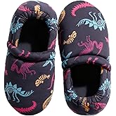 Little Kids Big Boys House Slippers, Kids Fur Lined Warm Slip On Home Slippers Cute Winter Nonslip Indoor Dinosaur Slippers