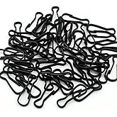 304 Stainless Steel Metal Clip Spring Clasps Hooks Rust-Proof Lanyard Closures Snap Clip Hooks for Key Chain ID Card Purse DIY Curtains - 0.78"(20mm) 200 Pcs (Black-240Pcs)