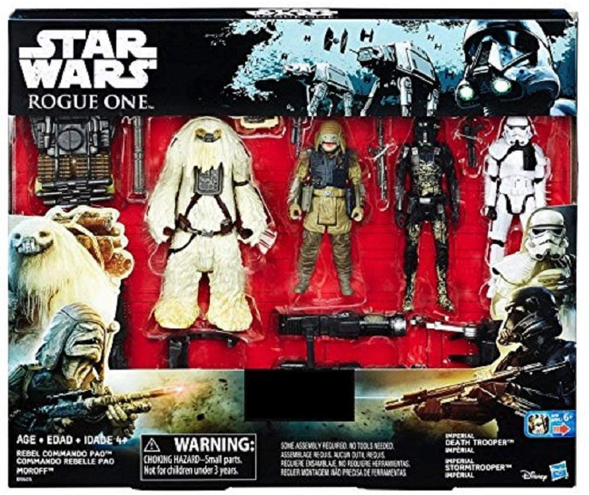 Star Wars Rogue One Exclusive Action Figure 4 Pack Includes: Rebel Commando Pao, Moroff, Imperial Death Trooper and Imperial Stormtrooper