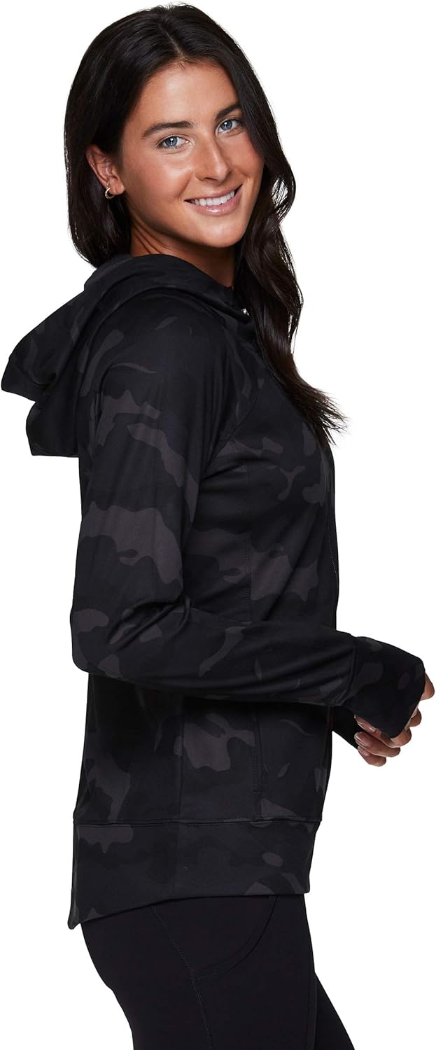 RBX Active Women's Athletic Performance Peached Ultra Soft Zip Up Running Jacket with Pockets: Clothing