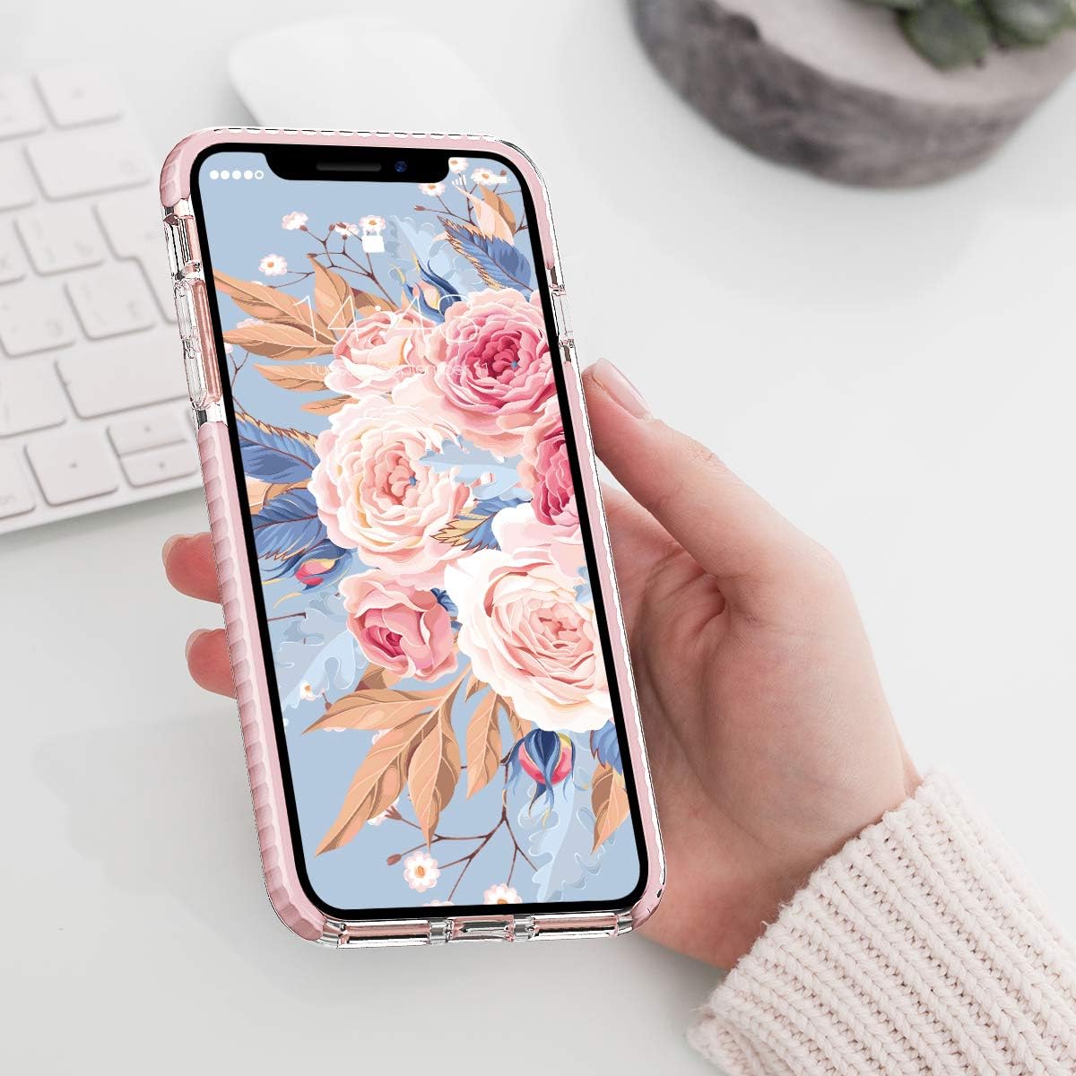 MATEPROX iPhone Xs Max Case Clear Thin Slim Anti-Yellow Anti-Slippery Anti-Scratches Shockproof Bumper Cover Protective Case for iPhone Xs Max 6.5''(Pink)